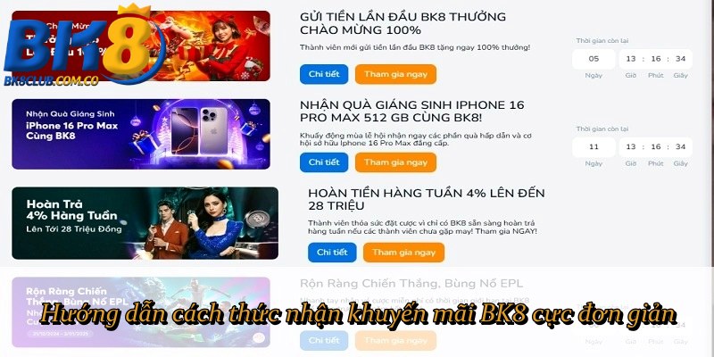 Hướng dẫn cách thức nhận khuyến mãi BK8 cực đơn giản